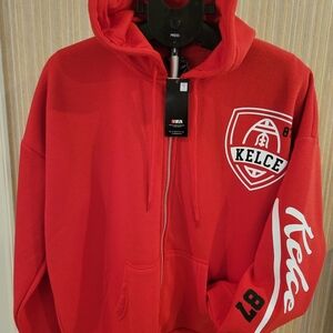 Travis Kelce 87 NFL Kansas City Chiefs Full Zip Hoodie NTW-Medium